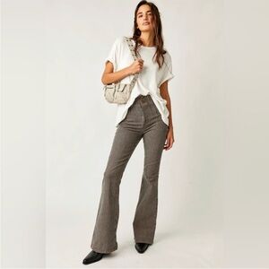NWT Free People Jayde Railroad Flare Jeans Train Car Stripe 27